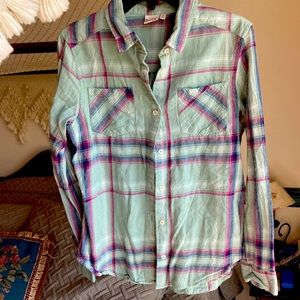 Mudd- size 16 Girls long sleeve button down flannel shirt